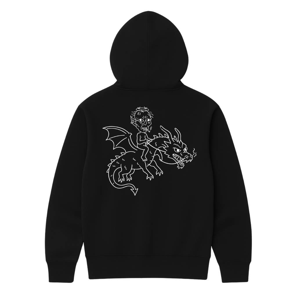 "ORC ON A DRAGON" BLACK HOODIE