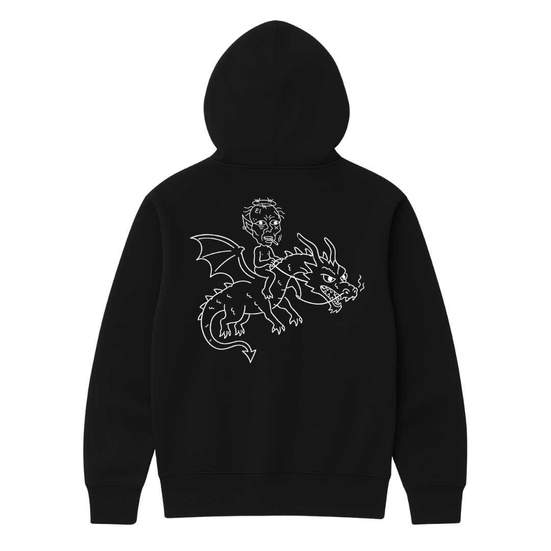 "ORC ON A DRAGON" BLACK HOODIE