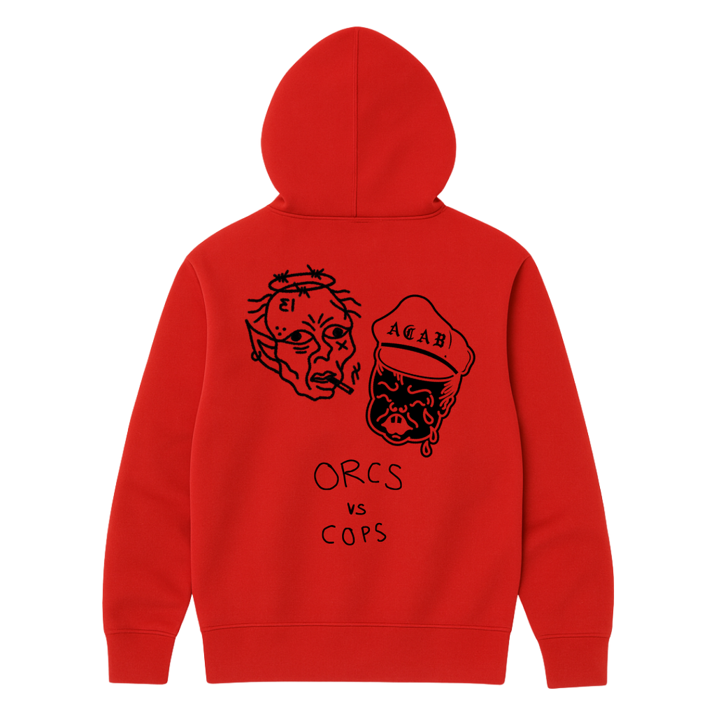 "ORCS vs COPS" RED HOODIE