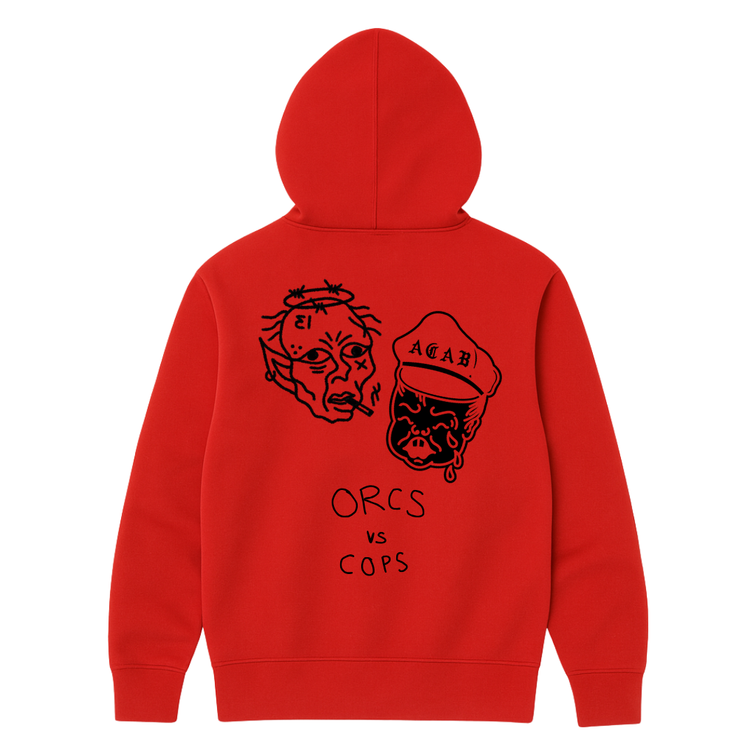 "ORCS vs COPS" RED HOODIE