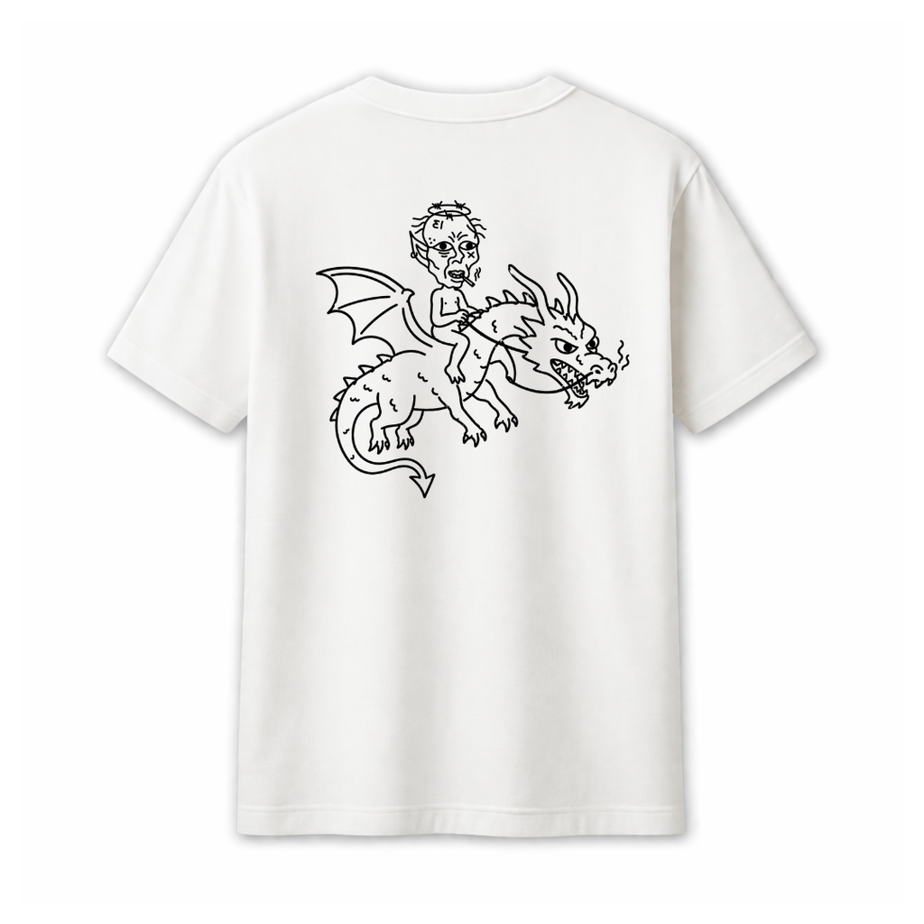 "ORC ON A DRAGON" WHITE TEE