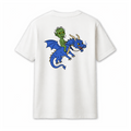 "ORC ON A BLUE DRAGON" WHITE TEE
