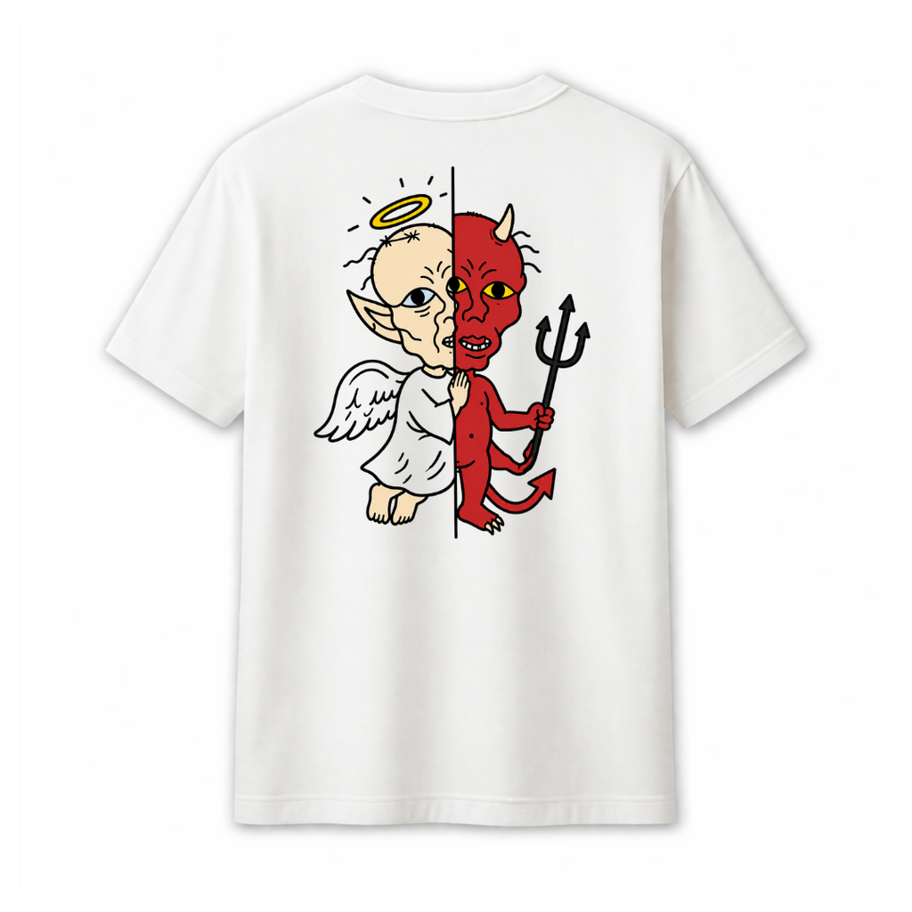 "ANGEL vs DEMON" WHITE TEE