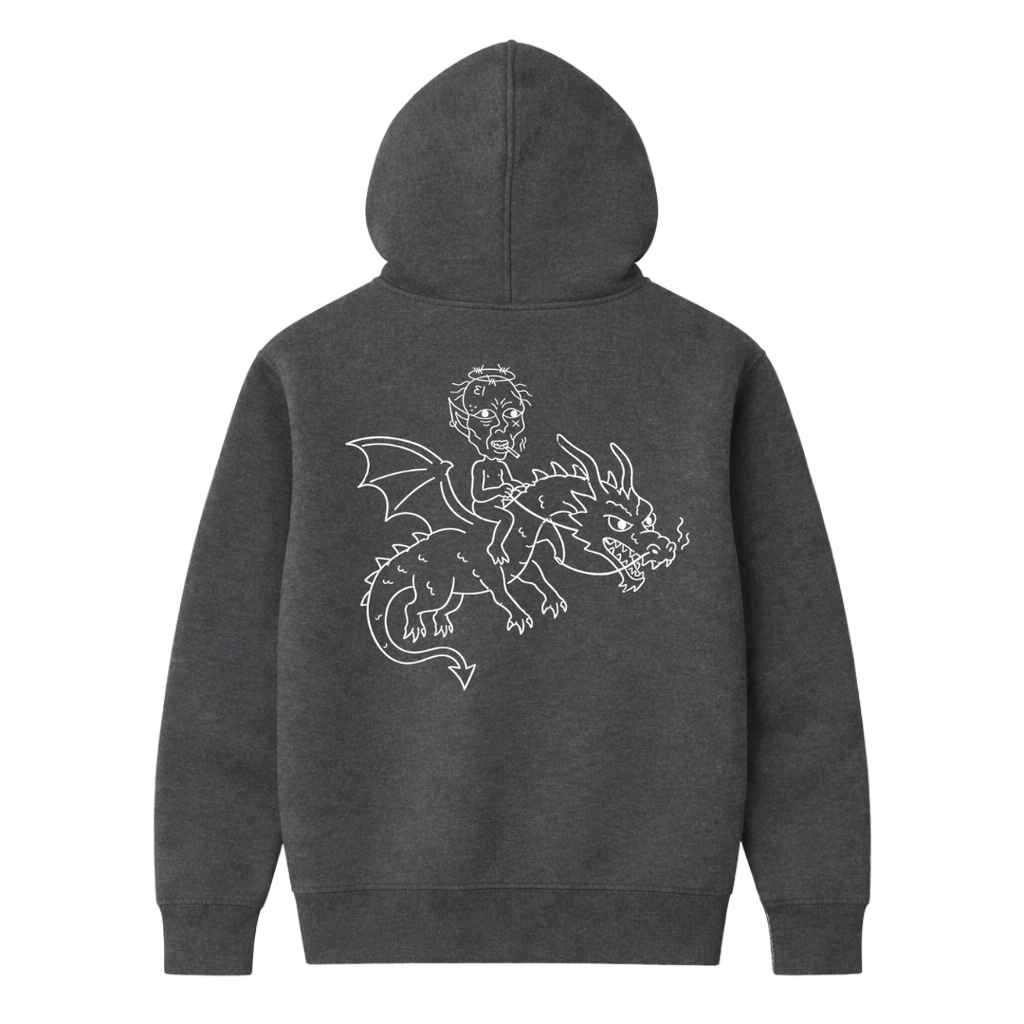 "ORC ON A DRAGON" GREY HOODIE