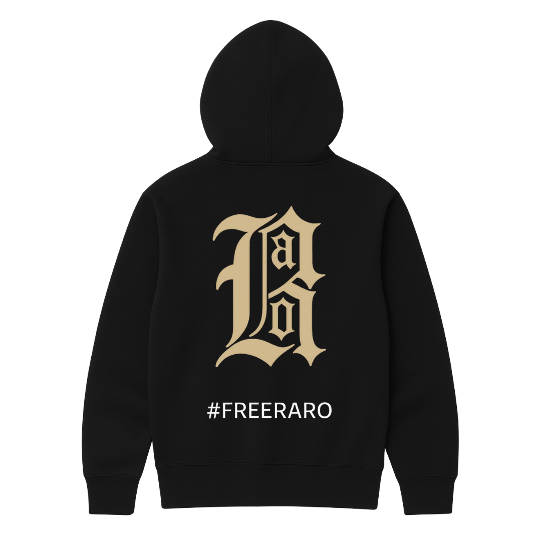 "RARO HOOD" BLACK HOODIE