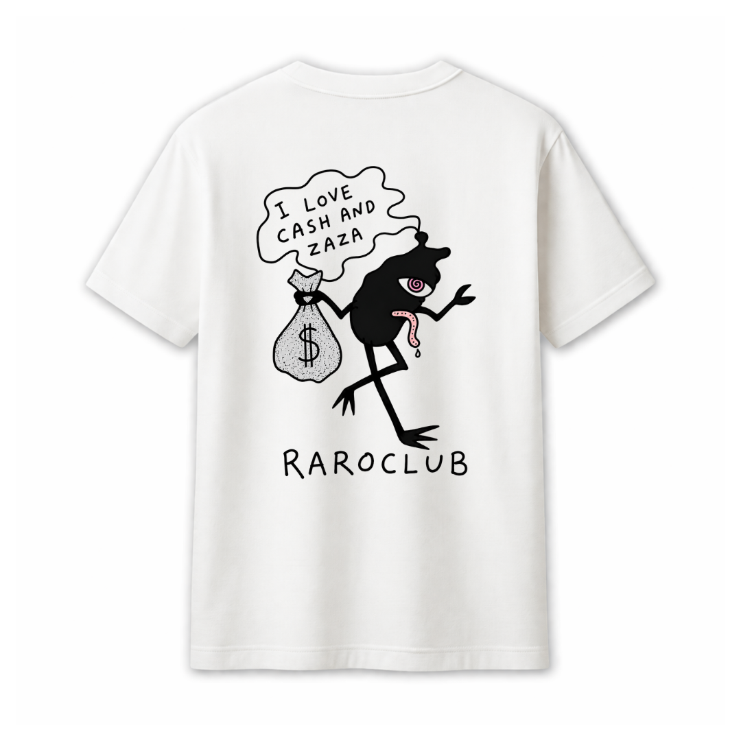 "CASH AND ZAZA" WHITE TEE
