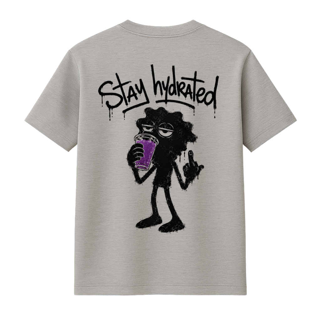 "STAY HYDRATED" GREY TEE