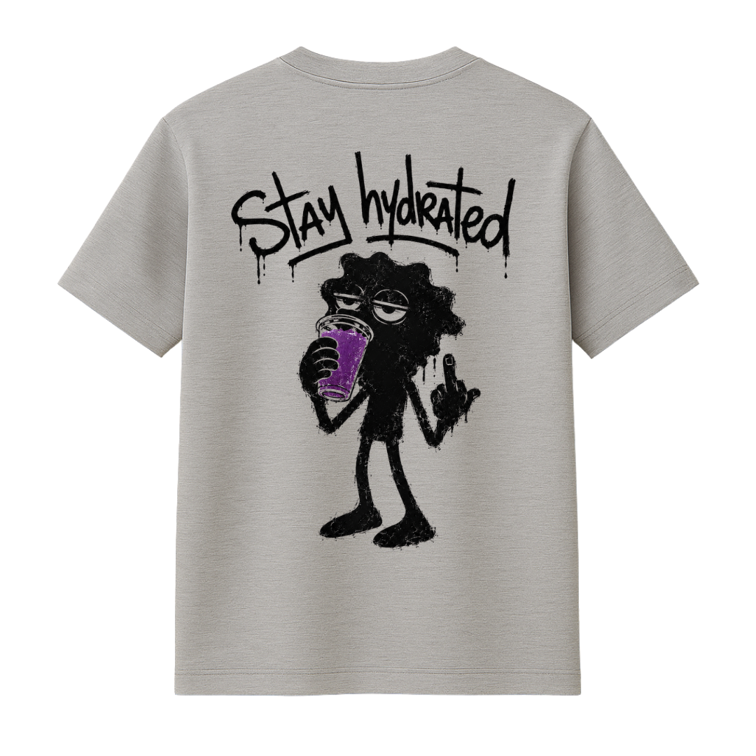 "STAY HYDRATED" GREY TEE