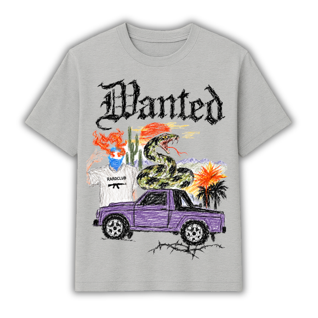 "WANTED" GREY TEE