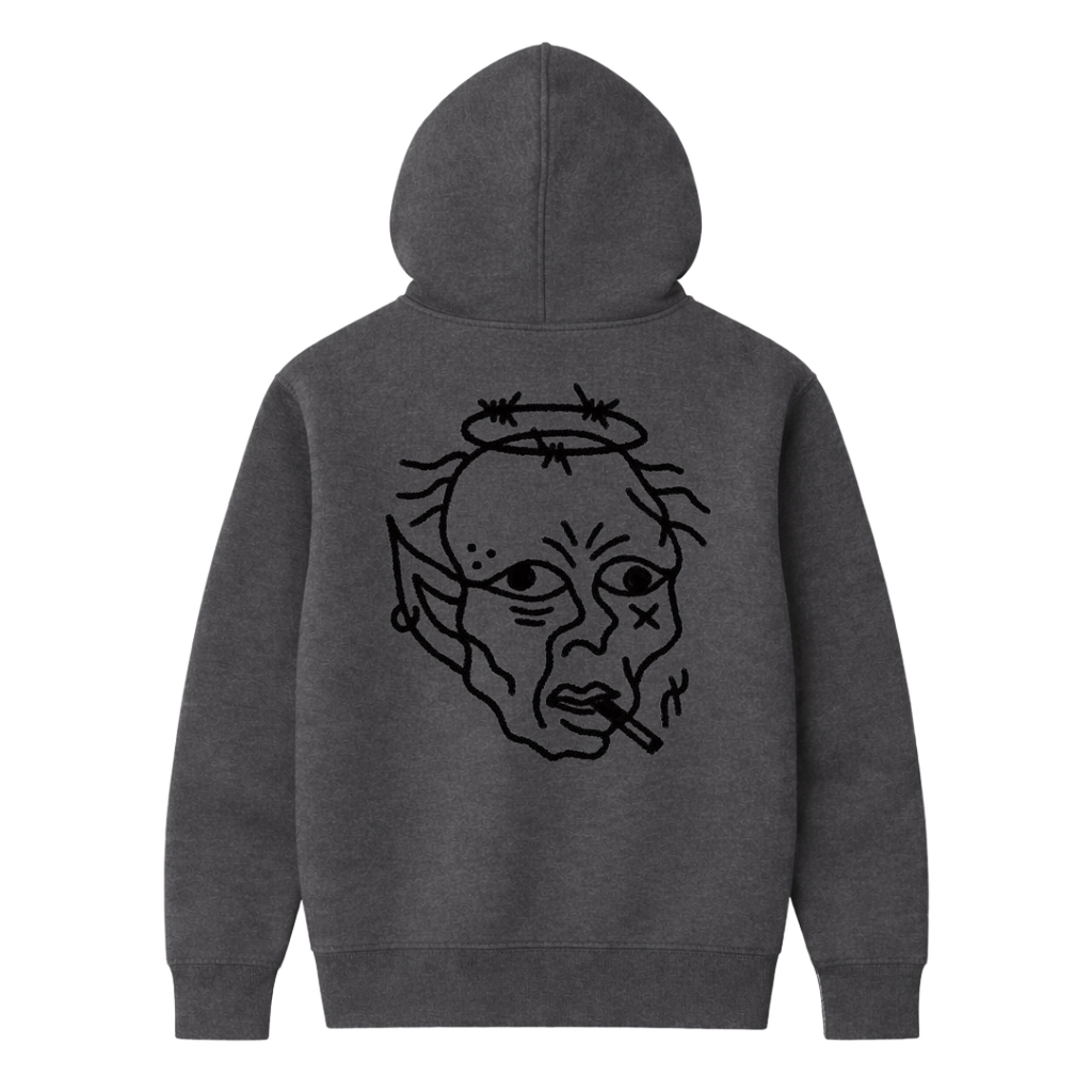 "RARO FACE" GREY HOODIE