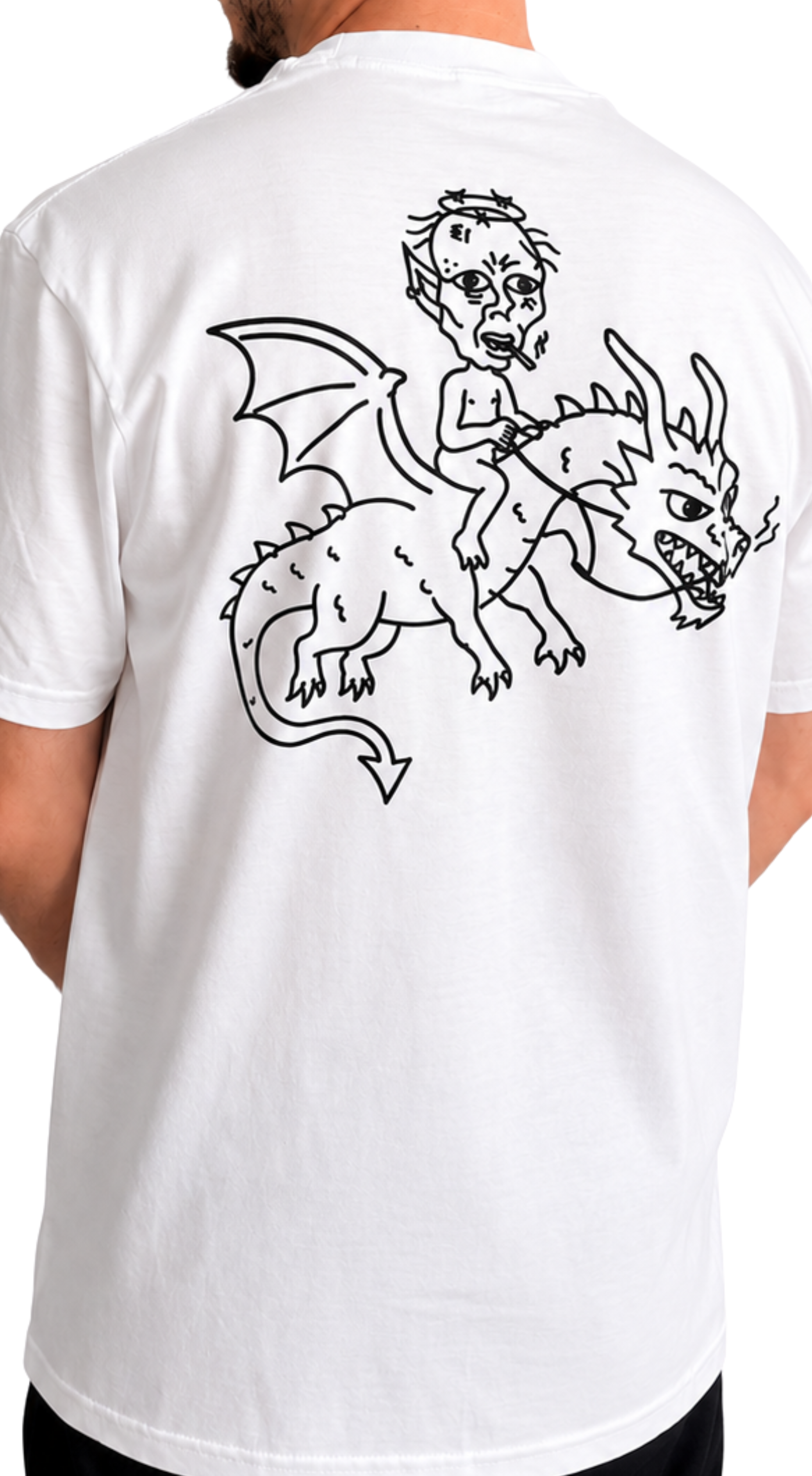 "ORC ON A DRAGON" WHITE TEE